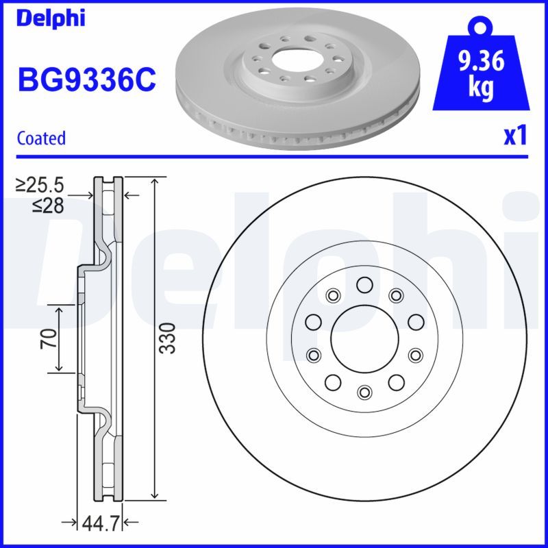 DELPHI BG9336C Brake Disc