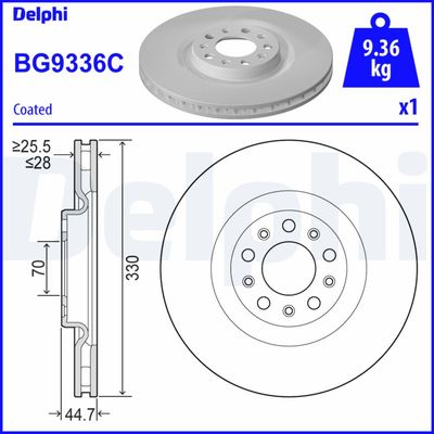 Brake Disc DELPHI BG9336C