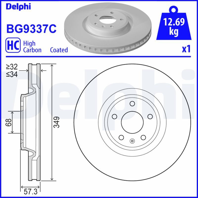 DELPHI BG9337C Brake Disc