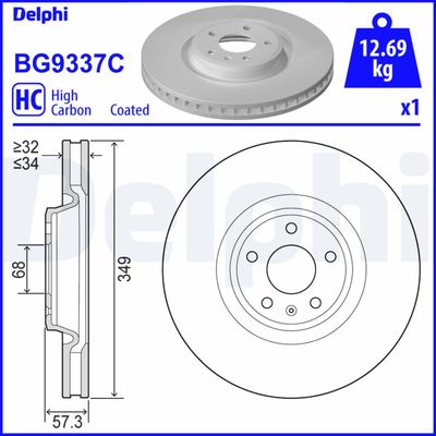Brake Disc DELPHI BG9337C
