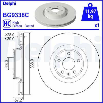 Brake Disc DELPHI BG9338C