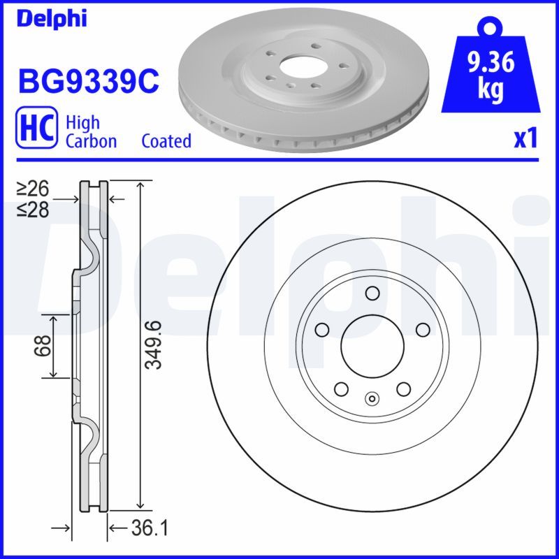 DELPHI BG9339C Brake Disc