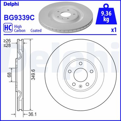 Brake Disc DELPHI BG9339C