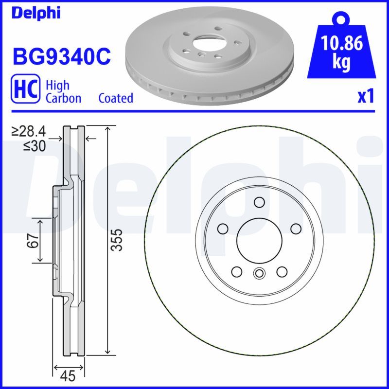 DELPHI BG9340C Brake Disc