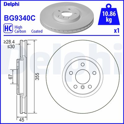 Brake Disc DELPHI BG9340C