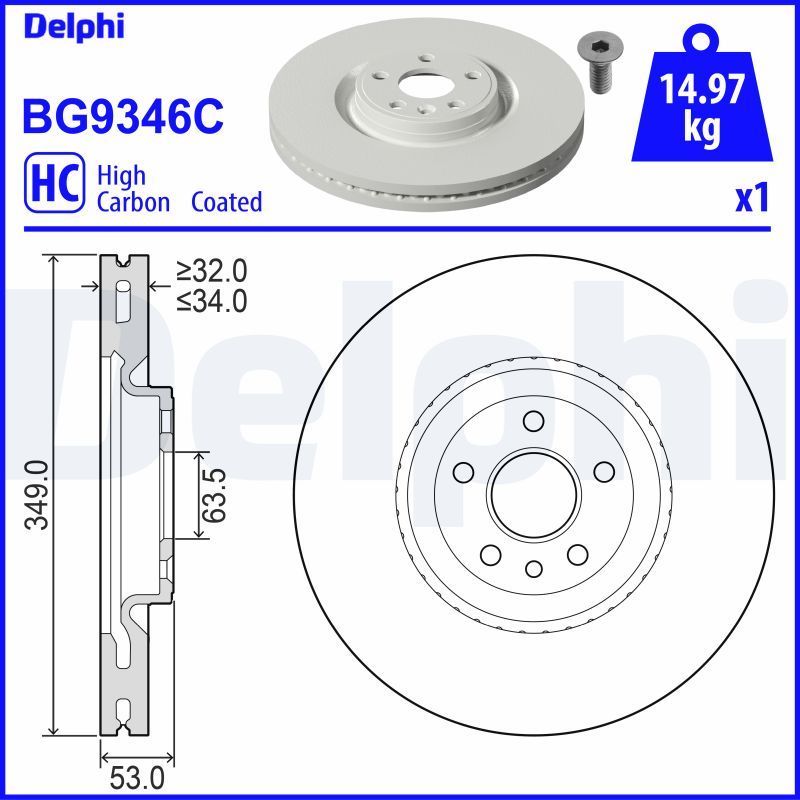 DELPHI BG9346C Brake Disc