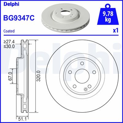 Brake Disc DELPHI BG9347C