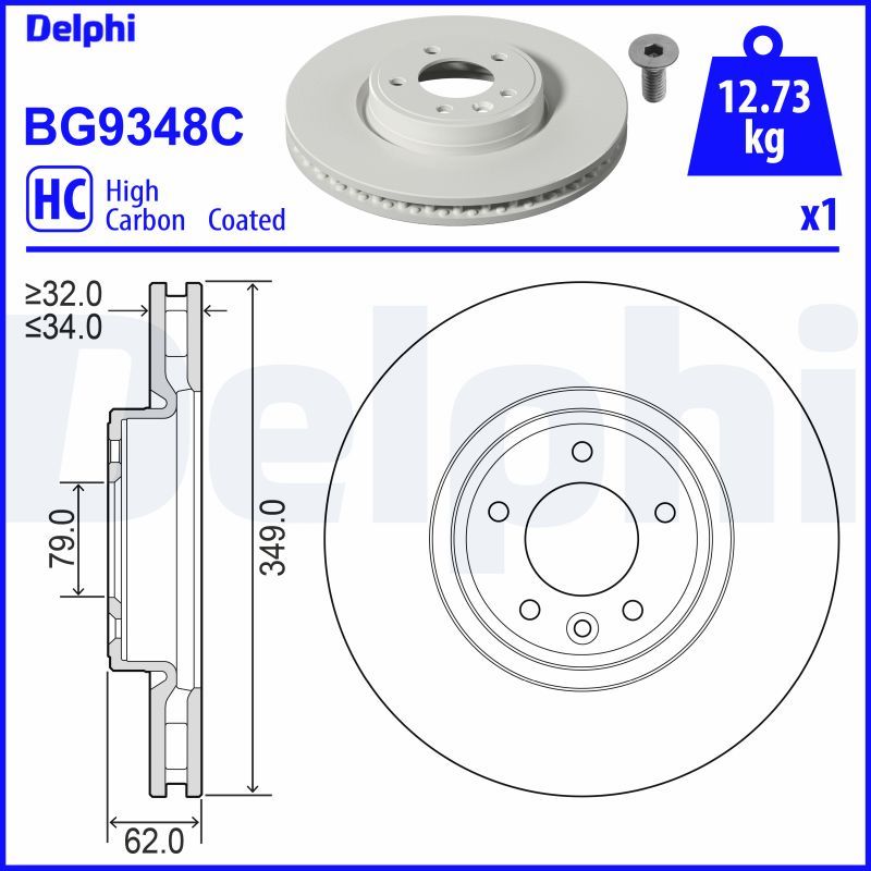 DELPHI BG9348C Brake Disc