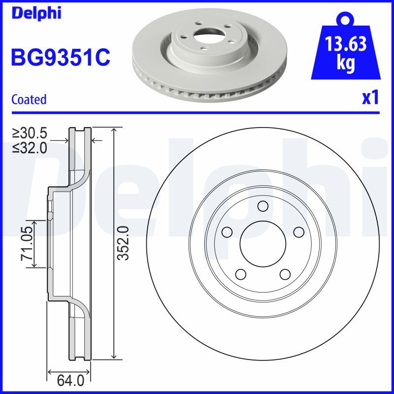 DELPHI BG9351C Brake Disc