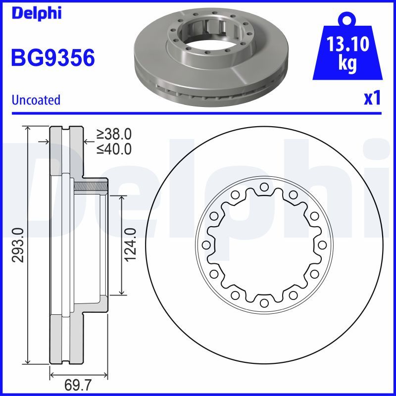 DELPHI BG9356 Brake Disc