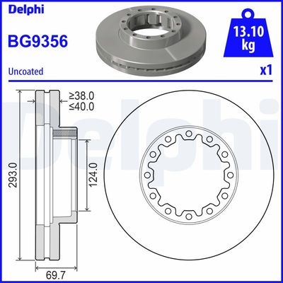 Brake Disc DELPHI BG9356