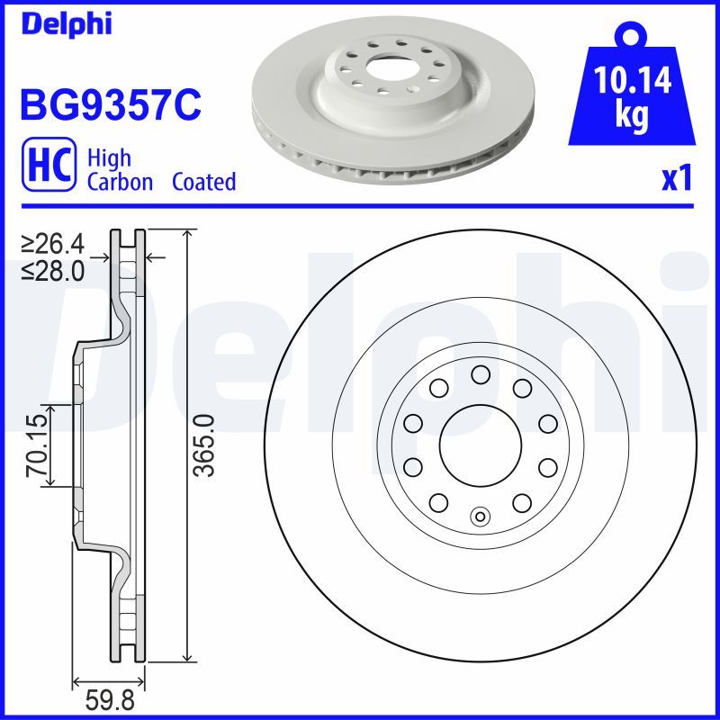 DELPHI BG9357C Brake Disc