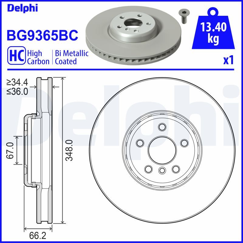 DELPHI BG9365BC Brake Disc