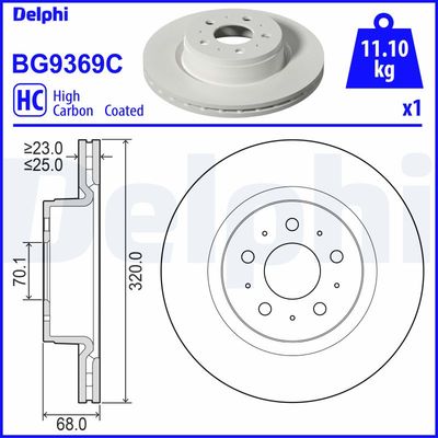 Brake Disc DELPHI BG9369C