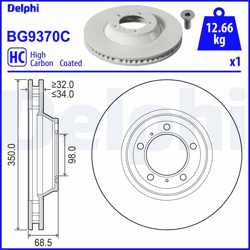 DELPHI BG9370C Brake Disc