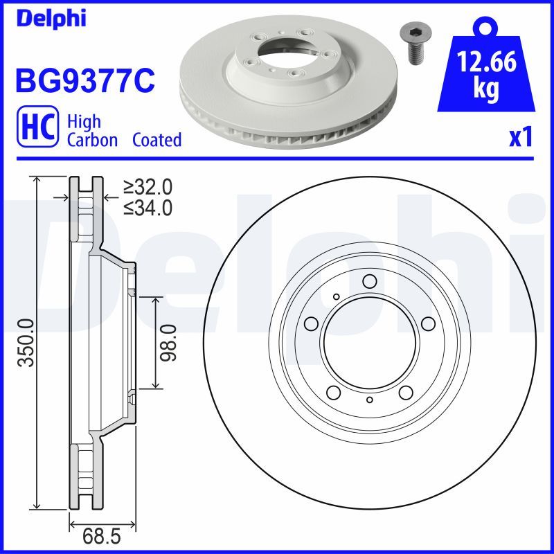 DELPHI BG9377C Brake Disc