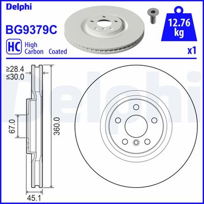Brake Disc DELPHI BG9379C