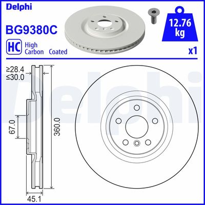 Brake Disc DELPHI BG9380C