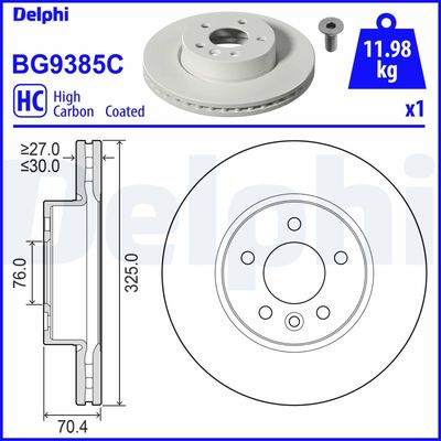 Brake Disc DELPHI BG9385C