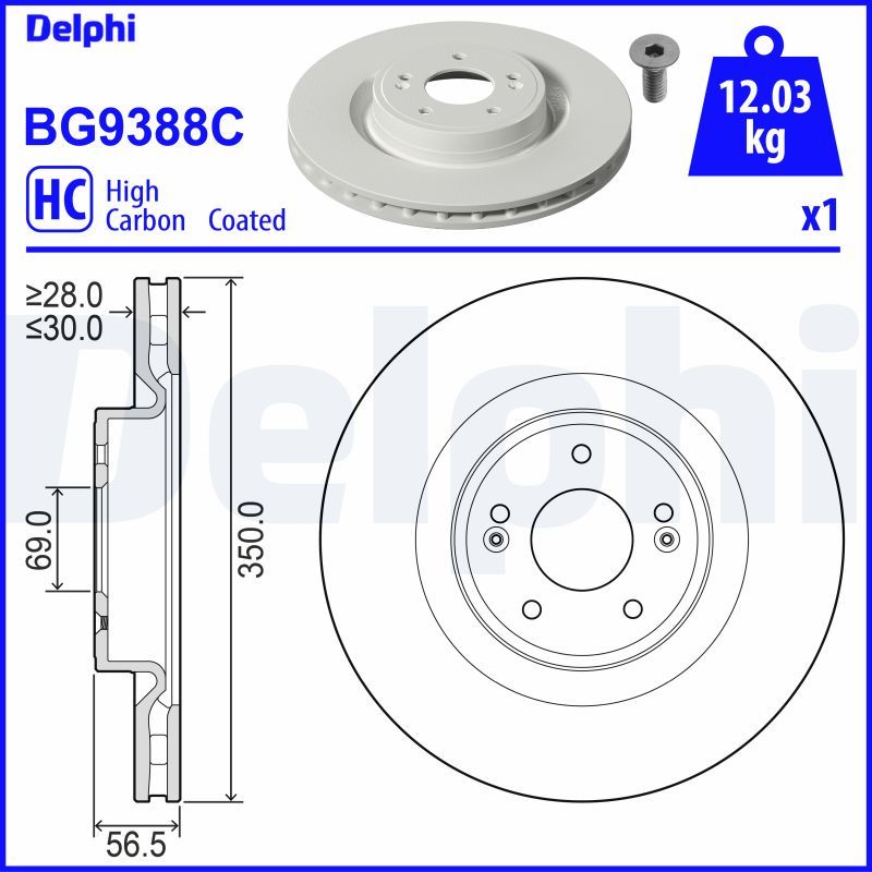 DELPHI BG9388C Brake Disc
