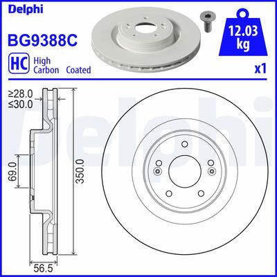 Brake Disc DELPHI BG9388C