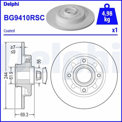 Brake Disc DELPHI BG9410RSC