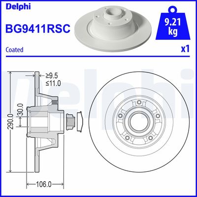 Brake Disc DELPHI BG9411RSC