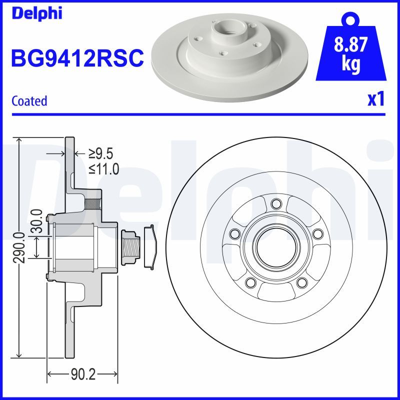 DELPHI BG9412RSC Brake Disc