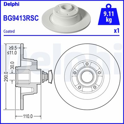 Brake Disc DELPHI BG9413RSC