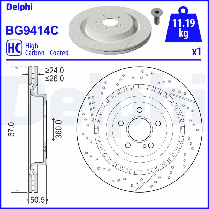DELPHI BG9414C Brake Disc
