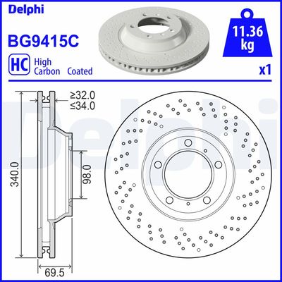 Brake Disc DELPHI BG9415C