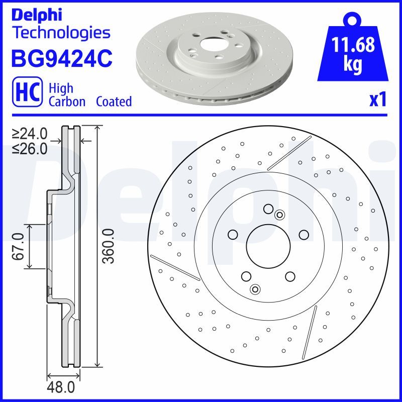 DELPHI BG9424C Brake Disc