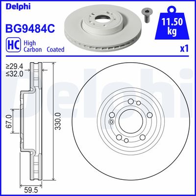 Brake Disc DELPHI BG9484C
