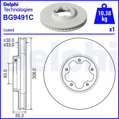 Brake Disc DELPHI BG9491C