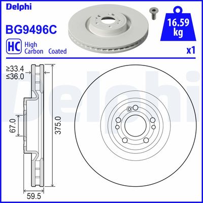 Brake Disc DELPHI BG9496C