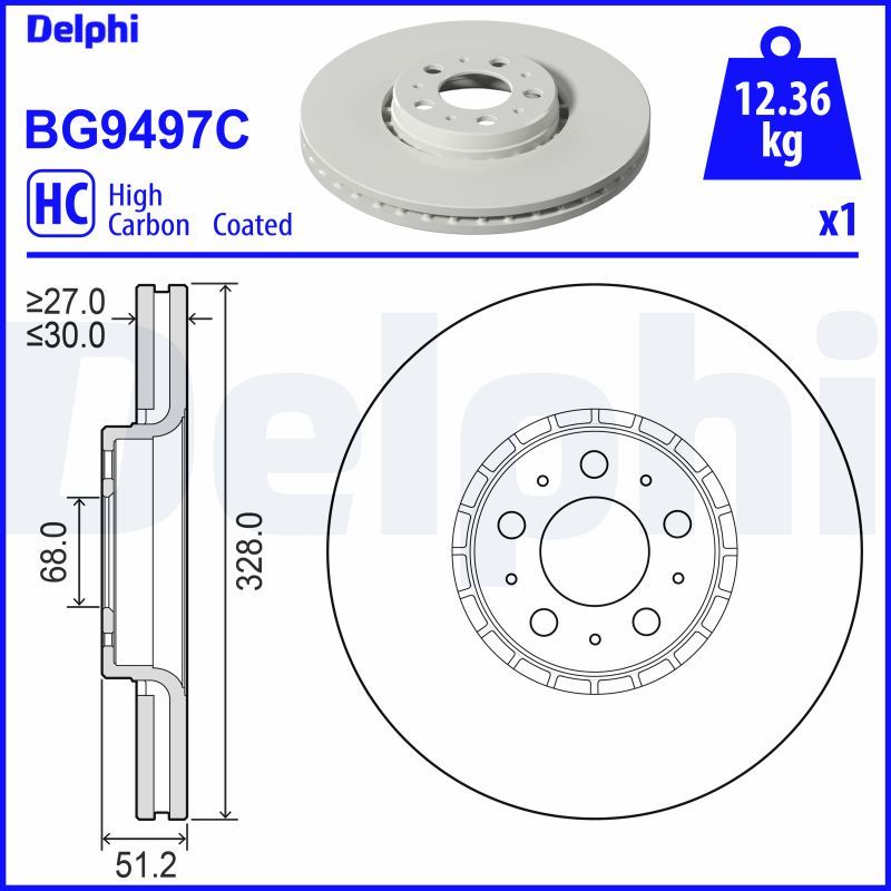 DELPHI BG9497C Brake Disc