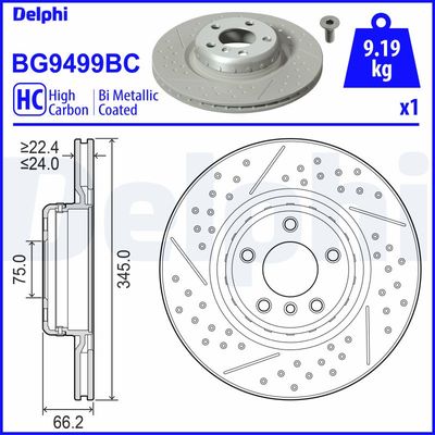 Brake Disc DELPHI BG9499BC