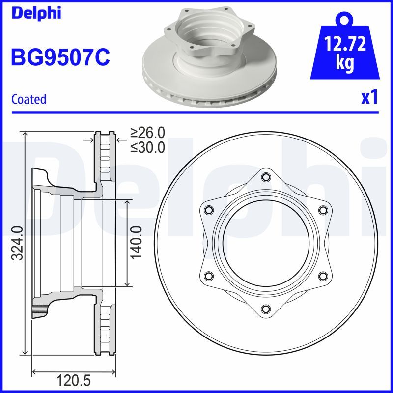 DELPHI BG9507C Brake Disc