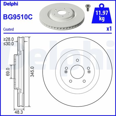 Brake Disc DELPHI BG9510C