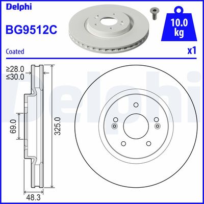 Brake Disc DELPHI BG9512C