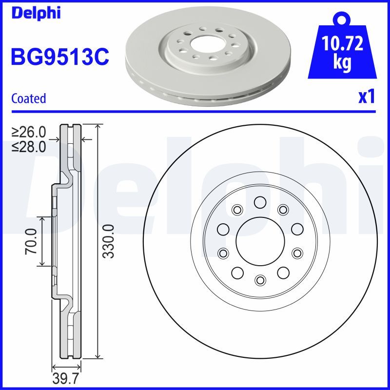 DELPHI BG9513C Brake Disc