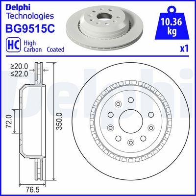 Brake Disc DELPHI BG9515C