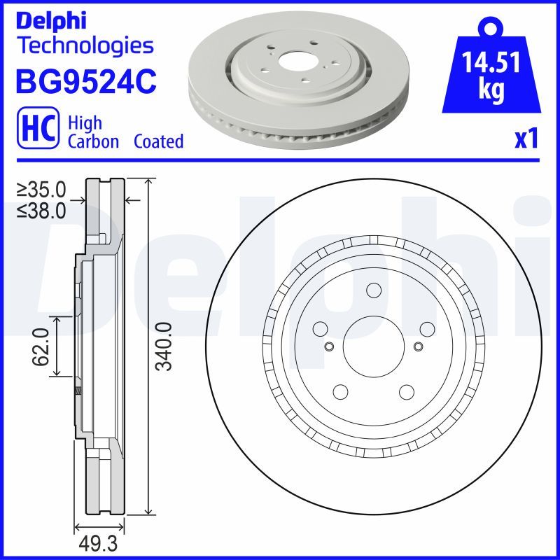 DELPHI BG9524C Brake Disc