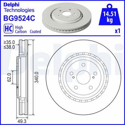 Brake Disc DELPHI BG9524C