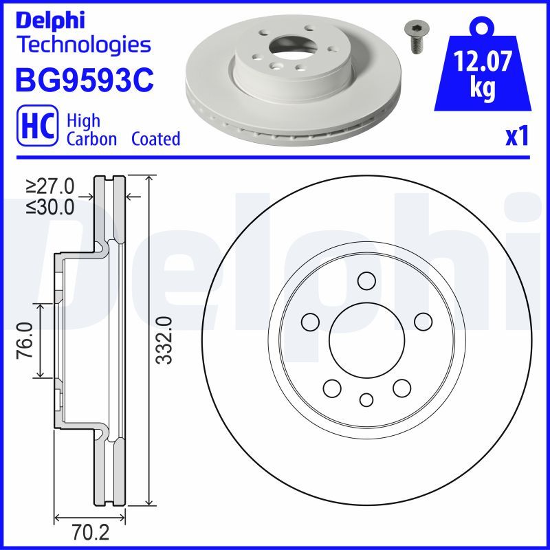 DELPHI BG9593C Brake Disc