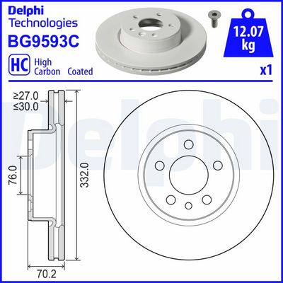 Brake Disc DELPHI BG9593C