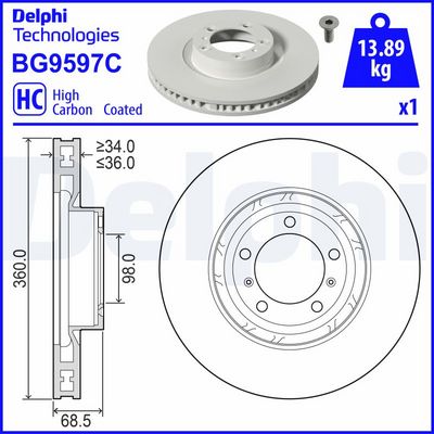 Brake Disc DELPHI BG9597C