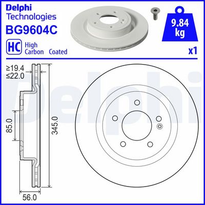 Brake Disc DELPHI BG9604C