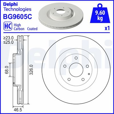 Brake Disc DELPHI BG9605C