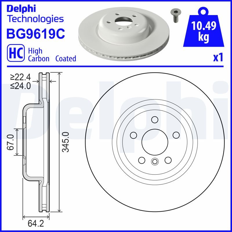 DELPHI BG9619C Brake Disc